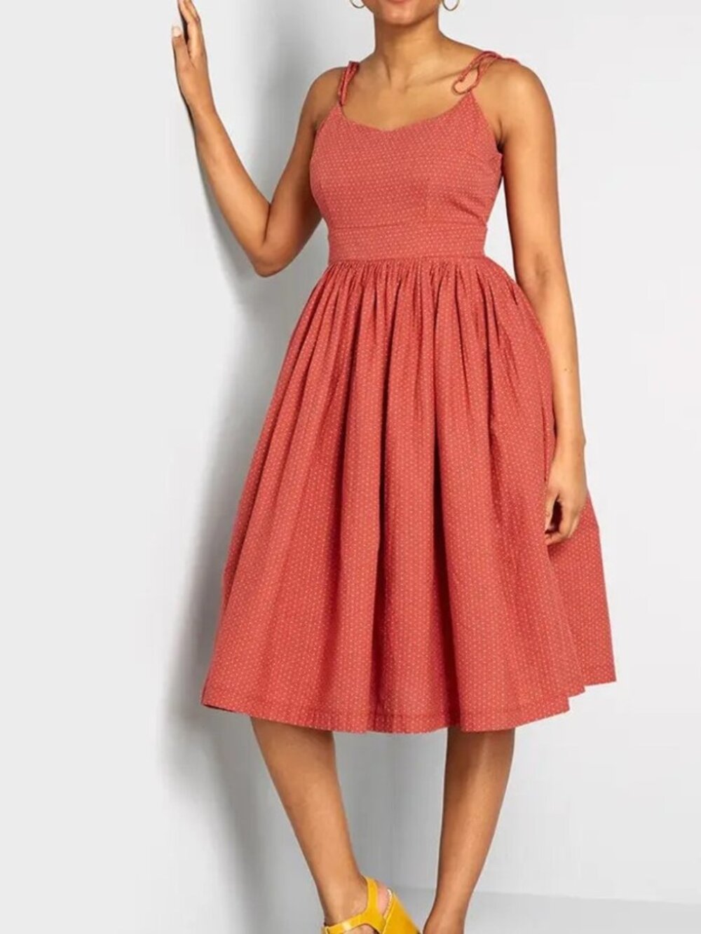 Modcloth "Fit and Flare" Sleeveless in Terracotta